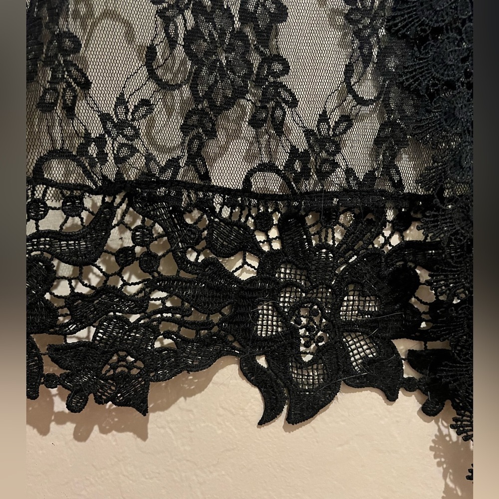 M•FASIS Black Lace Sleeveless Duster- Size XL - Picture 4 of 6